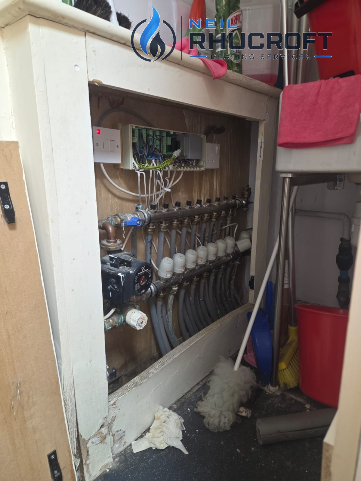 Underfloor heating manifold service at a property in Stokesley