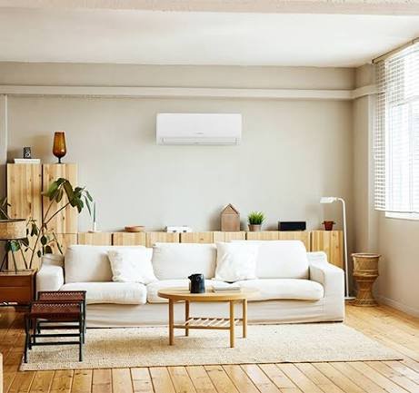 Air Conditioning Wall-mounted air conditioning unit in a modern living room